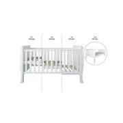 Patut Evolutiv 140x70cm Scarlet 3a N1 Gri ,   Pat Bebe + Junior + Pat Pree Colar, Somiera Reglabila 3 Pozitii + Sipci Detae Abile   En 716-1, Max 40kg Pjbscarlet140_g