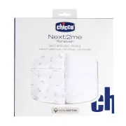 Set lenjerie din bumbac pentru patut Chicco Next2Me Forever, Cloud, 0 luni+ CHC0113091-8