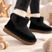 Cizme imblanite pentru copii, model good style, negru ad26