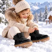 Cizme imblanite pentru copii, model good style, negru ad26