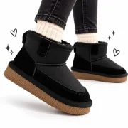 Cizme imblanite pentru copii, model good style, negru ad26