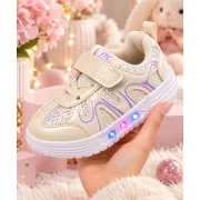 Pantofi sport cu luminite, model pearl, piele ecologica, fete, alb ad31-501