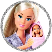 Papusa Simba Steffi Love Welcome Baby 29 cm cu bebelus si 12 accesorii HUBS105733988