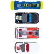 Set Dickie Toys Micro SOS Playset cu 3 masinute si 7 accesorii HUBS203714024