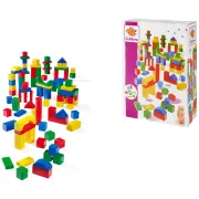 Set constructie Eichhorn Colored Wooden Blocks 100 piese HUBS100007720