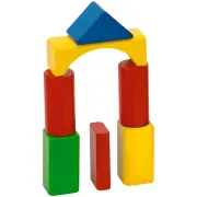 Set constructie Eichhorn Colored Wooden Blocks 100 piese HUBS100007720