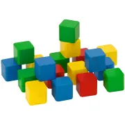 Set constructie Eichhorn Colored Wooden Blocks 100 piese HUBS100007720