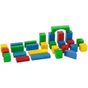 Set constructie Eichhorn Colored Wooden Blocks 100 piese HUBS100007720