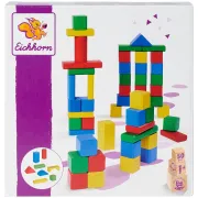 Set constructie Eichhorn Colored Wooden Blocks 50 piese HUBS100007700