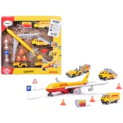Set de joaca aeroport Dickie Toys DHL Airport Playset cu 13 piese HUBS203743018