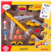Set de joaca aeroport Dickie Toys DHL Airport Playset cu 13 piese HUBS203743018
