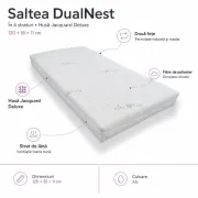 Saltea DualNest 120x55x11 Cm in 4 straturi, Husa Jacquard Deluxe - ASC6427968155254