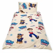 Lenjerie universala 2 piese cu Paw Patrol Crem pentru pat copii - ASC6427968022808