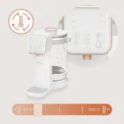 Aparat pentru incalzirea si declorizare apei, Lionelo, Babypresto 2.0, Pentru lapte parf, Lampa UV, Rezervor 3l, Lumina de noapte, Dozare 30- 300 ml, 1200 W, Afisaj digital, Alb BYNLOC-BABYPRESTO_2.0_WHITE