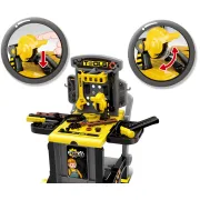 Atelier de lucru 3 in 1 pentru copii TinyMini, trusa de scule cu valiza si carucior mobil, 3 ani+