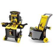 Atelier de lucru 3 in 1 pentru copii TinyMini, trusa de scule cu valiza si carucior mobil, 3 ani+