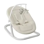 Balansoar, Lionelo, Celia Close&Cosy, Manual, Cu 2 pozitii de inclinare, Cu centuri de siguranta in 5 puncte, Bara cu jucarii inclusa, Baza din lemn de fag, Husa detasabila si lavabila, Pana la 9 kg, Alb BYNLO-CELIA_ROCKER_CLOSE&COSY