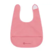 Baveta impermeabila cu buzunar, Petite&Mars, Nate, Fara PVC si ftalati, 37 &times; 27 cm, 6 luni+, Prindere velcro, Roz BYN411820