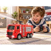 Camion de pompieri cu telecomandă, 7 funcții, lumini, 27 MHz, aprox. 30 cm, 5+ ani SOLRS11969