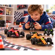 Grand Prix Speed Duel, set 2 mașini Formula RC cu 2 telecomenzi, scară 1:22, 5+ ani SOLRS12383