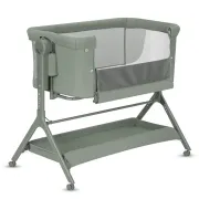 Patut co-sleeper, Lionelo, Leonie Plus, Pliabil, Cu sistem de leganare, Cu setare unghiulara, Reglabil in 6 pozitii pe inaltime, Conform cu standardele europeane de securitate EN1130 si EN16890, Verde BYNLO-LEONIE_PLUS_GREEN_SAGE