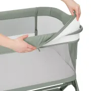 Patut co-sleeper, Lionelo, Leonie Plus, Pliabil, Cu sistem de leganare, Cu setare unghiulara, Reglabil in 6 pozitii pe inaltime, Conform cu standardele europeane de securitate EN1130 si EN16890, Verde BYNLO-LEONIE_PLUS_GREEN_SAGE