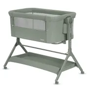 Patut co-sleeper, Lionelo, Leonie Plus, Pliabil, Cu sistem de leganare, Cu setare unghiulara, Reglabil in 6 pozitii pe inaltime, Conform cu standardele europeane de securitate EN1130 si EN16890, Verde BYNLO-LEONIE_PLUS_GREEN_SAGE
