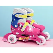 Role evolutive, Stamp, Disney, De la incepator la avansat, Cu 3 roti, Ajustabile, Inchidere prin velcro, Cu frana, Marime 27-30, Minnie Mouse BYNJ100930
