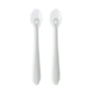 Set 2 lingurite din silicon alimentar cu carcasa de protectie, de la 4 luni+, Sand