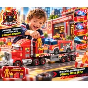 Set Pompieri Fire Rescue cu camion transport, autospecială, figurină și accesorii, aprox. 50 cm, 3+ ani SOLRS12382