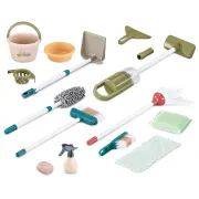 Set de curatenie interactiv pentru copii TinyMini , 23 piese, aspirator cu baterii, mop, matura, faras si suport organizator, 3 ani+