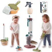 Set de curatenie interactiv pentru copii TinyMini , 23 piese, aspirator cu baterii, mop, matura, faras si suport organizator, 3 ani+