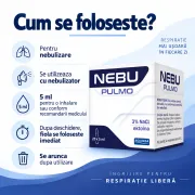 Solutie pentru inhalare Solinea Nebu Pulmo, NaCl 3% cu ectoina, 20 fiole, fara conservanti, dispozitiv medical BITNebuPulmo