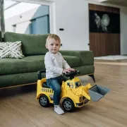Vehicul ride-on, Free2Move, Buldozer, Cu lumini si sunete, Cu spatiu de depozitare, 19-36 luni, Galben BYN86403