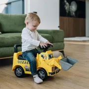 Vehicul ride-on, Free2Move, Buldozer, Cu lumini si sunete, Cu spatiu de depozitare, 19-36 luni, Galben BYN86403