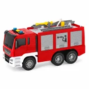 Masinuta pompieri Globo Rescue, 30 cm, lumini si sunete, frictiune, plastic, rosu SOLGL43328