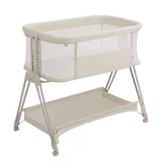 Patut co-sleeper, Lionelo, Luna Close&Cosy, 2 in 1, Cu laterala culisanta, Cu setare unghiulara, Cu roti, Reglabil in 6 pozitii pe inaltime, Alb BYNLO-LUNA_CLOSE&COSY