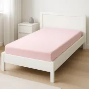Saltea SmartNest 160x80x12 cm in 5 straturi pentru paturi copii 2-12 ani, husa bumbac ranforce roz uni - ASC6427968021962