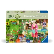 Ravensburger - Puzzle pentru varstnici gradinarit cu sablon de imagine si suport din carton 100 piese mari XL - ARTRVSPA01362