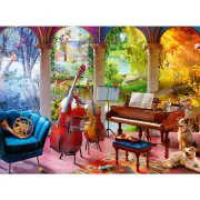 Ravensburger - Puzzle pentru varstnici anotimpuri muzicale cu sablon de imagine si suport din carton 100 piese mari XL - ARTRVSPA01366