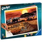 Ravensburger - CreArt pictura pe numere pentru adulti peisaj din savana - ARTRVSPBN23548