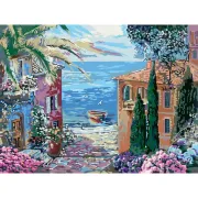 Ravensburger - CreArt pictura pe numere pentru adulti Tablou Canvas peisaj mediteranean - ARTRVSPBN23913