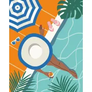 Ravensburger - CreArt pictura pe numere pentru adulti momente de relaxare la piscina - ARTRVSPBN25523