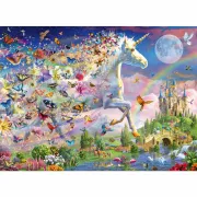 Ravensburger - Puzzle Star Line Unicorn si fluturi care lumineaza in intuneric 200 piese XXL - ARTRVSPC00872