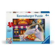 Ravensburger - Puzzle pisica mancand pizza 35 piese - ARTRVSPC04060