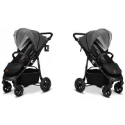 Carucior sport, Lionelo, Natt, De la nastere, Cu accesorii si capotina XXL reglabila, 0 - 22 kg, Conform cu standardele europene de securitate EN1888-1, EN1888-2, Gri BYNLO-NATT_GREY_STONE