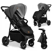 Carucior sport, Lionelo, Natt, De la nastere, Cu accesorii si capotina XXL reglabila, 0 - 22 kg, Conform cu standardele europene de securitate EN1888-1, EN1888-2, Gri BYNLO-NATT_GREY_STONE