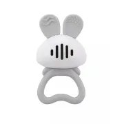 Jucarie pentru dentitie din silicon cu zornaitoare, Mombella Bunny - Grey KRTM02401