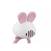 Jucarie pentru dentitie din silicon cu zornaitoare, Mombella Bunny - Pink KRTM02400