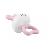 Jucarie pentru dentitie din silicon cu zornaitoare, Mombella Bunny - Pink KRTM02400